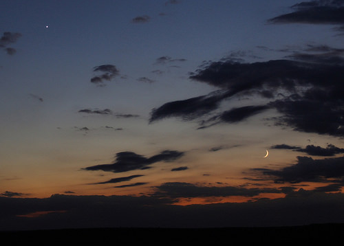 venus and the moon