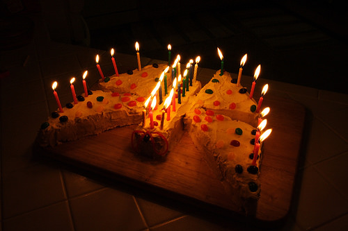 flaming butterfly cake