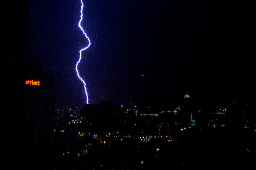San Antonio lightning at night