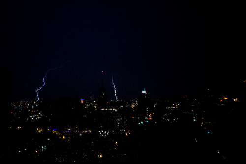 San Antonio lightning at night