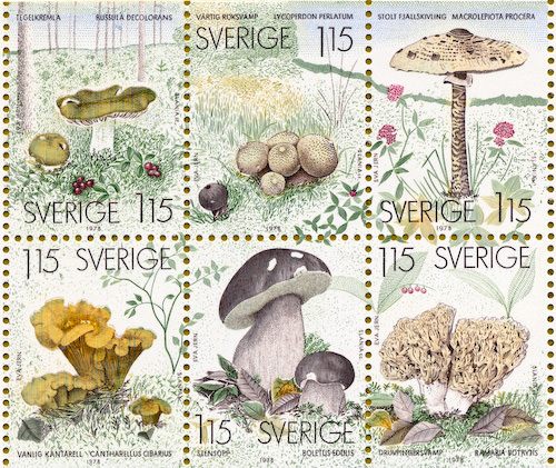 Swedish mushroom stamp