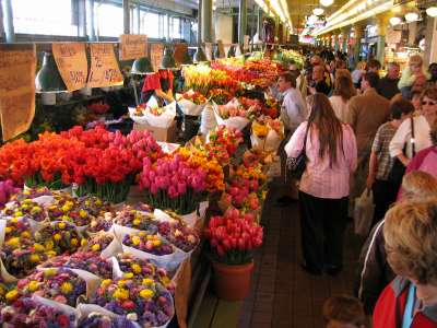 flower stall, Pike Place Market