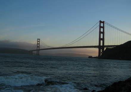 Golden Gate Bridge at sunset from Ft. Baker