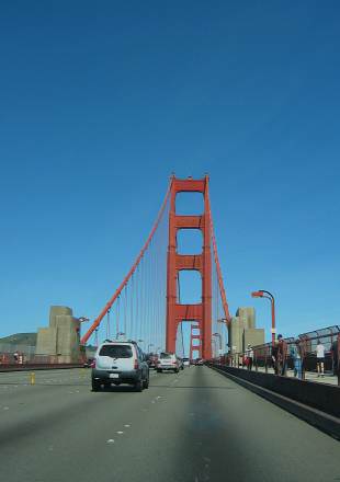 driving across the Golden Gate Bridge