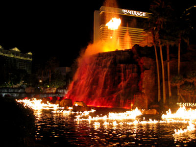 Flaming Waterfall at the Mirage