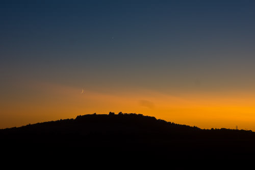 Coronado Heights sunset with moon and Venus