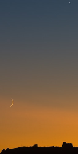 Coronado Heights sunset with moon and Venus