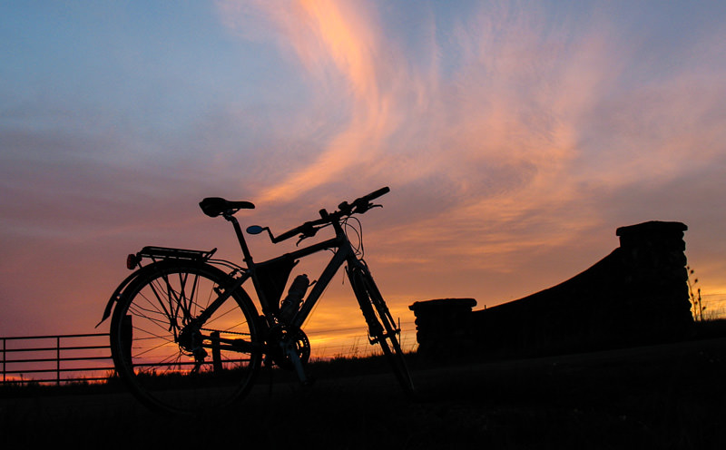bike at sunset